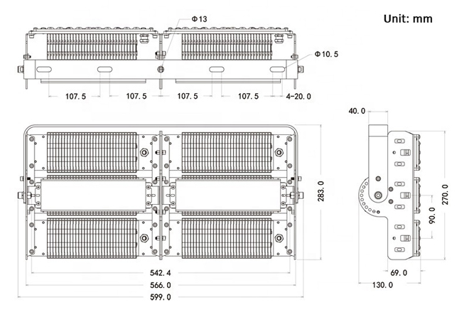 300w-led-module-flood-light-size