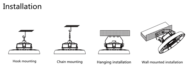 UFO led high bay light installation